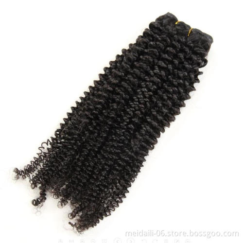 Nice quality virgin brazilian human hair bundles natural color kinky curly 100% human hair extension hair ponytail for women